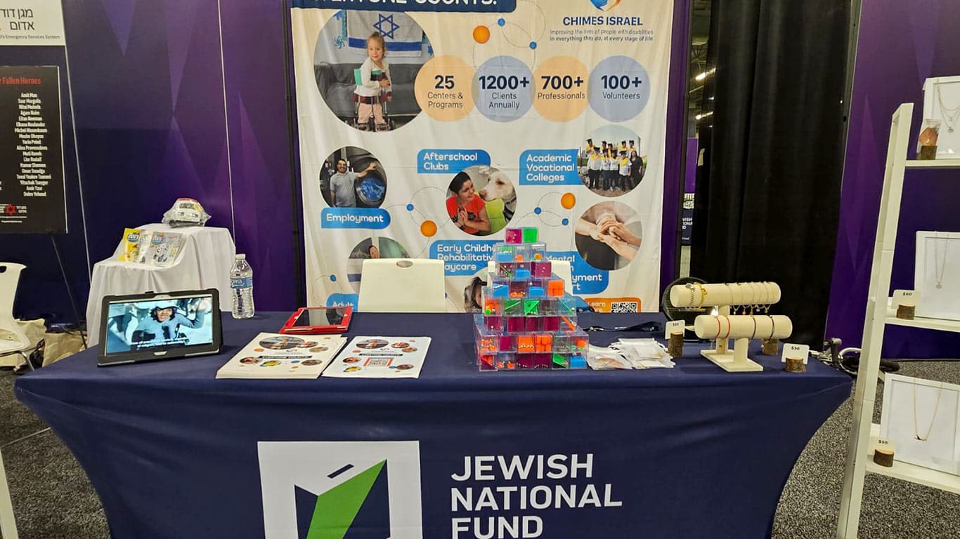 Chimes Israel's JNF Expo Booth